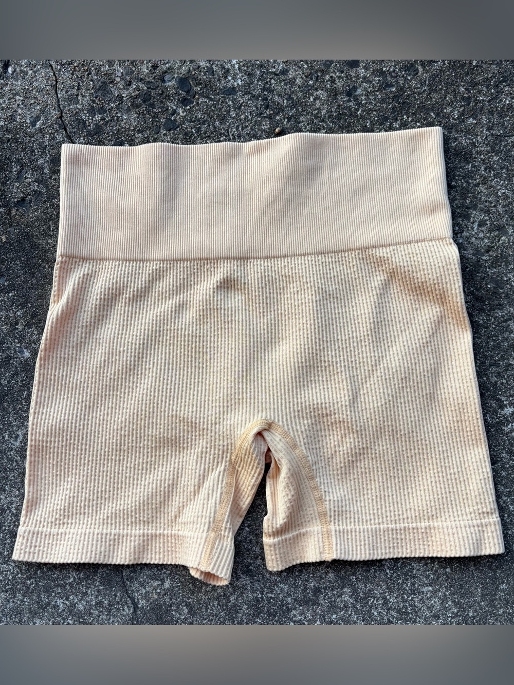 Colsie Ribbed High-Waist Leggings in Light Orange